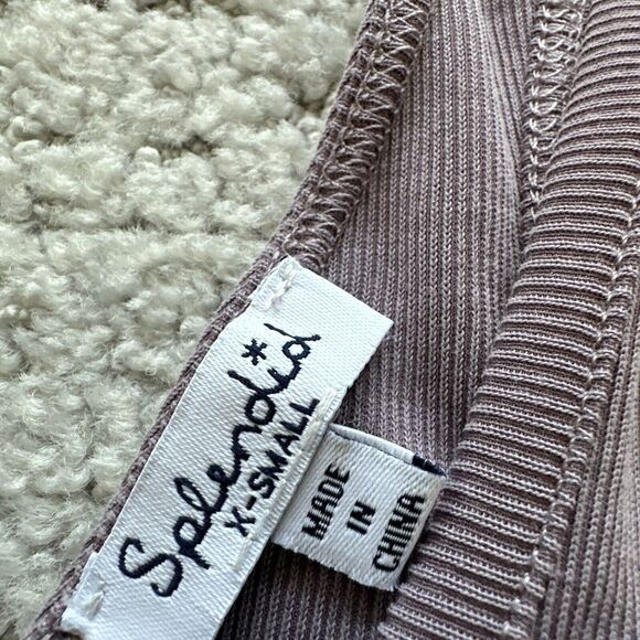 Splendid Dress Size X-Small XS Purple Ribbed Jersey Midi Sleeveless Solid - Picture 10 of 11